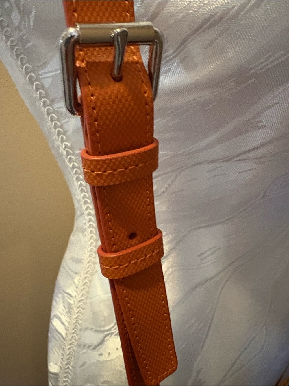 Tumi Yellow w Orange Trim Leather Crossbody Tablet Case Tan Adjustable Strap - Picture 6 of 14